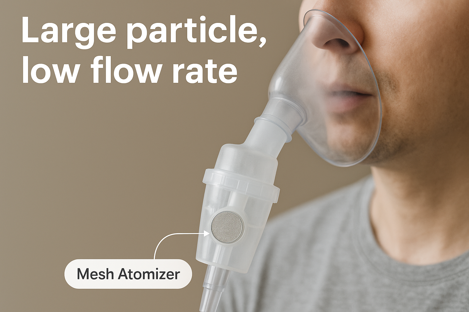 Large particle, low flow rate